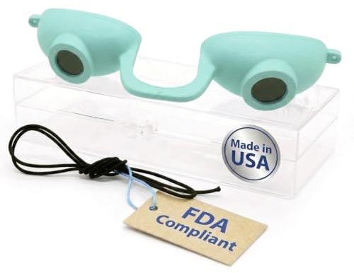 Super Sunnies EVO Flex - Occhiali abbronzanti per abbronzatura UV, conformi alla FDA, per una maggiore visibilità, custodia trasparente (color foglia di tè)