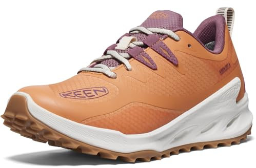 KEEN Women's Zionic Low Height Waterproof All Terrain Hiking Shoes, Tangerine/Star White, 37.5 EU
