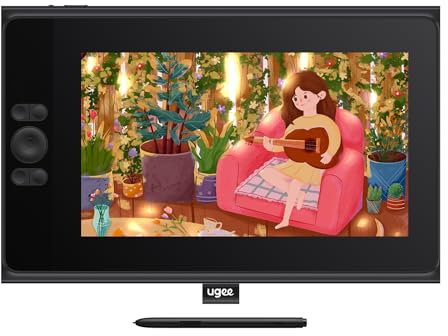 ugee tavoletta grafica con schermo UE12 11,6 pollici,124% sRGB Ultra-Wide Color Gamut ideale per l'ufficio domestico e l'apprendimento online (11,6 pollici)