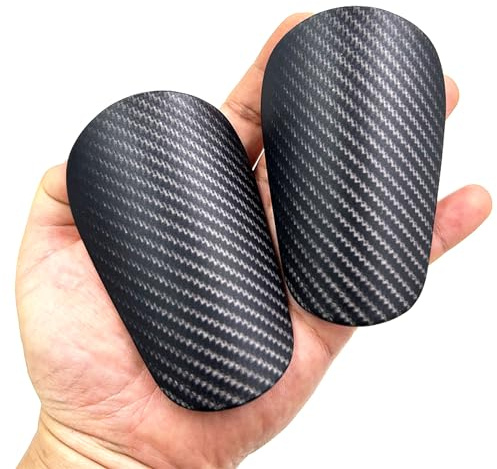 Zinueen Mini Espinilleras de Fútbol en Miniatura para Jóvenes y Adultos, Equipo de Protección Extrapequeño, Espinilleras para Niños, Niños y Niñas (Negro, 8 * 5CM)