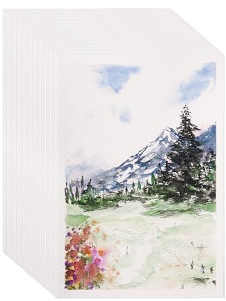 tumuarta Aquarellpapier, 300 g/m², Kaltpressung, 50 Blatt, 13x19 CM, Säurefrei, Mischpapier für Aquarelle, Acryl, Ölpastell, Buntstifte und weitere nasse und trockene Medien