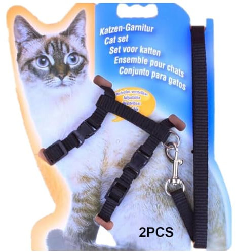 OQKAHIV 2er Set ausbruchsicheres Katzengeschirr mit Leine aus Nylon für Kitten, kleine und mittlere Katzen sowie Hunde und Welpen, Ideal für alle Abenteuer Ihrer Haustiere in völliger Sicherheit!