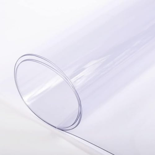 VBS - Clear Vinyl Sheeting - 20 Mil 5.5' Wide - Vinyl Plastic Sheeting, Clear Vinyl Sheet for Storm Windows, Covering, Protection, Tablecloth Protector (5.5' x 5'), VBSCVS20M55