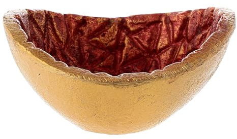 Holyart Ciotola per incenso Dorata e Rossa Metallo D 7 cm