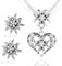 3 Stück Trachtenschmuck Damen Set, Trachtenkette Damen Oktoberfest Damen, Bayerisch Dirndlschmuck Trachtenkette, Damen Oktoberfest Accessoires Kette Schmuck mit Herz Anhänger und Ohrstecker (weiß)