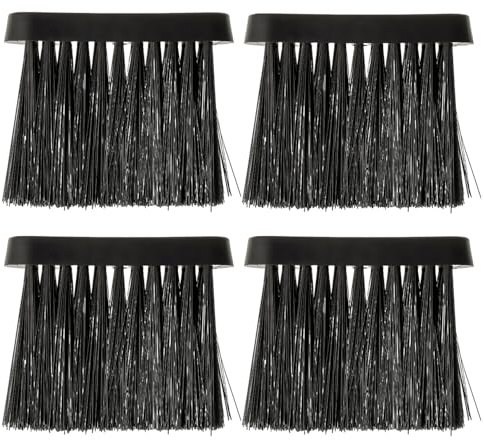 HUAREW Spazzola rettangolare per caminetto, testa di ricambio per caminetto, Scopa di Ricambio per Spazzola per Camino, per la Pulizia di Caminetti, Durevole e Pratico, Accessori Camino(4 Pezzi)