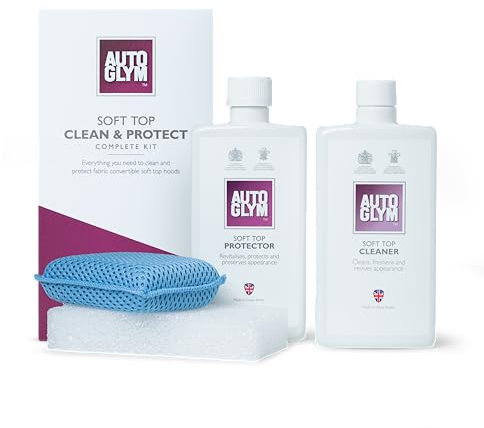 Autoglym Convertible Soft Top Clean & Protect Complete Kit - Convertible Roof Cleaner, Protector and Waterproofer - Fabric and Canvas Soft Top Moss, Mould & Stain Remover - Car Canvas Repair & Restore