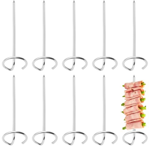 CATOR 10 Stück Metall Spieße Edelstahl-Grillspieße Vertikaler Ständer Wiederverwendbare Grillspieße Für Luftfritteuse Stehende Spieße Grillzubehör, schaschlikspieße edelstahl, grillspieße