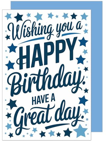 Edition Seidel G3789 SW025 Carte d'anniversaire avec enveloppe Motif étoiles