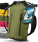Nordlight Dry Bag wasserdichte Tasche mit Handyhülle + Roll-Top, Schultergurt | Drybag wasserfester Rucksack Beutel Packsack Seesack Wassersack Wetbag | Baden Schwimmen Strand SUP – Olivgrün, 30 Liter