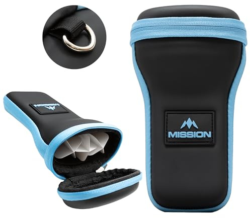 Mission Darts Kapsule, Funda de EVA para Dardos, Múltiples Opciones de Color, Cartera de Almacenamiento con Compartimento de Malla para Vuelos y Tallos, Azul, Talla Única