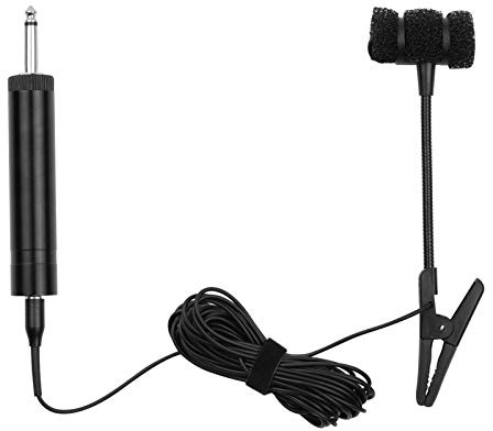 Kabelansluten clip-on kondensormikrofon för saxofoner horn trumpeter klarinetter musikinstrument med 3 5 mm plugg och 6 35 mm konvertering live-prestanda personlig övning