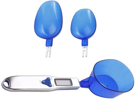 Genérico Báscula de Cuchara Electrónica Azul 300 G/0,1 G Lcd para Pesar Ingredientes Alimentarios y Té, Cuchara Desmontable Portátil para Cocina y Horneado