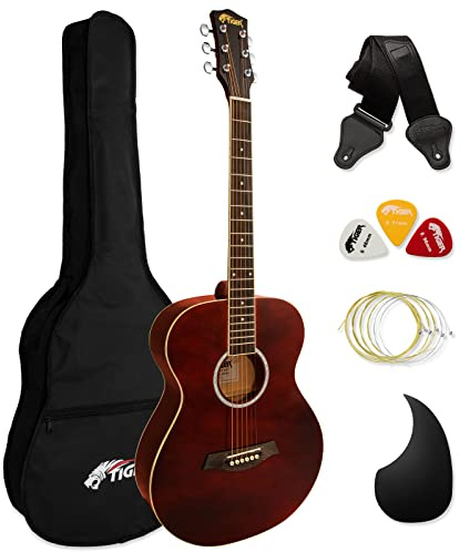 Tiger ACG2-RD Elektro-Akustische Gitarre Set - Rot