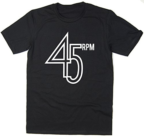 Rocket Fuel '45 RPM' Mens Funny Printed T-Shirt Black - XXL