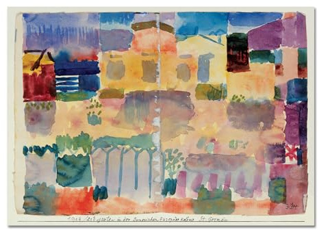 Giallobus - Quadro - Paul Klee - Giardini in Saint Germain - Vetro acrilico - 70x50 - Pronto da appendere - Quadri moderni per la casa
