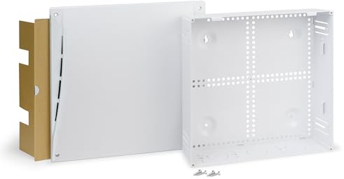 ICC 14” Plastic Structured Wiring Enclosure, Media Enclosure with Cable Wall Cover, Cable Management Box for Distribution of Networking Services, UL Listed TAA Compliant, ICRESDP14E