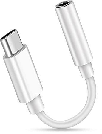 Jsdoin USB C a 3,5 mm Adattatore Jack Aux Per Cuffie, Supporto OnePlus 6T/Huawei P30 Pro/Mate 20 Pro/Samsung Galaxy/Xiaomi e Più Supporto Tutti I Tipo C - Bianco