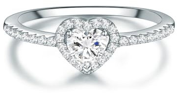 Ring Sterling Silber Zirkonia weiß, Silber, kubisches Zirkonoxid,