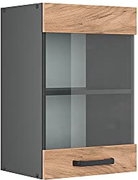 Vicco Armario de Cocina con Vidrio R-Line, Roble Dorado, 40 cm
