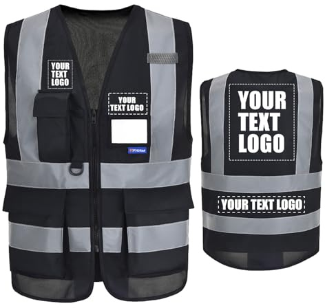 21 couleurs Gilets haute visibilité imprimés personnalisés Fermeture à glissière avec poches LOGO Gilet de sécurité réfléchissant haute visibilité personnalisé Gilet de sécurité EN20471 de classe 2