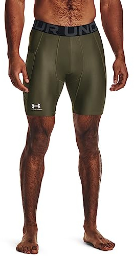 Under Armour Men's Armour HeatGear Compression Shorts, (390) Marine OD Green / / White, Small