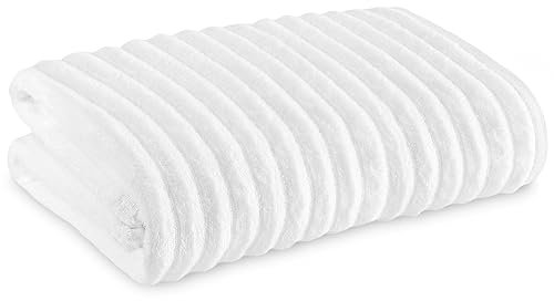 Towelogy Bamboo Extra Large Bath Towels (90x140cm, 1 Pack) - Highly Absorbent & Fast Drying Bath Sheets OEKO-TEX CERTIFIED (White, 1)