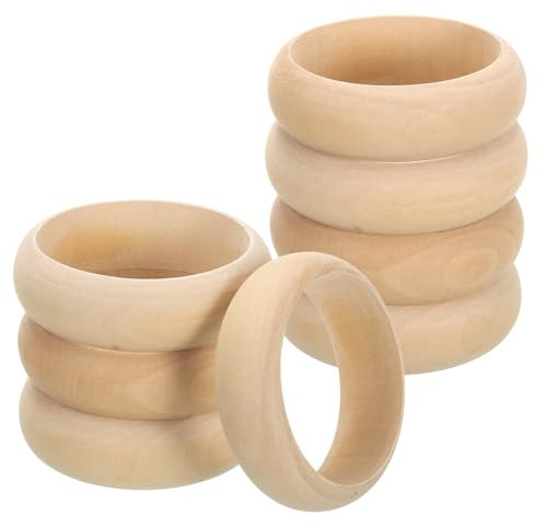 QUARKZMAN Holzringe zum Basteln, 8 Stück Ø 85mm - Holz Ringe Natur, unbehandelte glatte Holzkreise, Holzringe für Bastelarbeiten, Schmuck, DIY-Herstellung, Wohnkultur