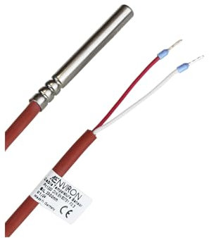 ENVIRON- PT1000 Temperaturfühler | Made in Germany | 2 Meter Silikon-Leitung bis 200°C | Temperatursensor Fühler Kabelfühler Solarfühler (2 Meter)