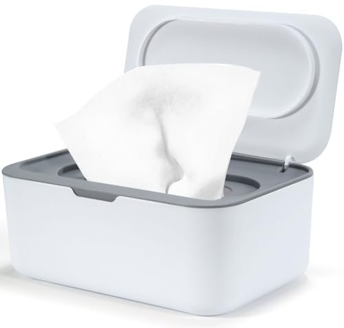 Feuchttücher Box für Baby, Baby Feuchttuchbox mit Deckel, Box für Feuchtes Toilettenpapier, Feuchttuchbox Beige, Box für Feuchttücher, Feuchttuchspender für Zuhause und Büro