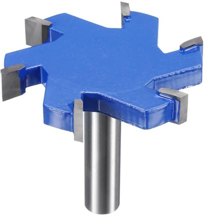 sourcing map T Slot Cutter Rabbet Router Bit 15/32 (12mm) Shank 2-9/16 (65mm) x 13/32 (10mm) 6 Wing Carbide Slotting Cutter Rabbeting Slab Flattening Router Bits for Wood
