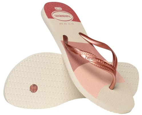 Havaianas Fantasia Gloss Women FlipFlop Rose Gold 4.5/5 UK