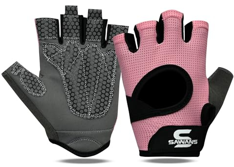 SAWANS Guantes de gimnasio para levantamiento de pesas para hombres y mujeres, guantes de entrenamiento de fitness para mujer, guantes de entrenamiento para fuerza, transpirables, antideslizantes, de