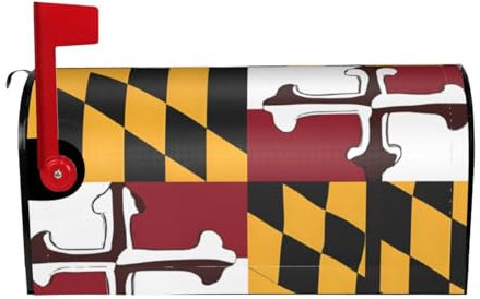 Flag of Maryland Print Mailbox Cover Durable Oxford Cloth for American Standard & Large Size Mailboxes