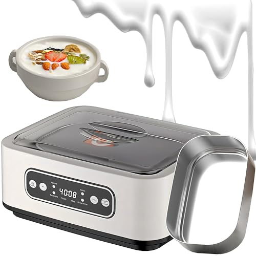 Macchina per yogurt con timer da 36 ore, controllo della temperatura e display a LED, macchina automatica per yogurt facile da pulire per dessert freschi e sani