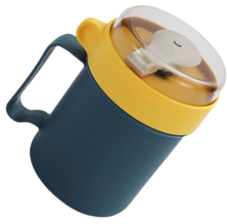 STOBAZA Taza Para Cereales Portátil Con Tapa Vaso Para Desayuno y Sopa De Apto Para Microondas Aislamiento Térmico Pp y Inoxidable Para Oficina y Hogar