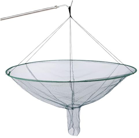 HoveeLuty Filet de pêche Pliable et Portable de 99 cm diamètre, avec Structure à Double Ligne, Ouverture libération du Poisson nouable, Filet Pont Robuste et résistant pour crevettes crabes, Fil