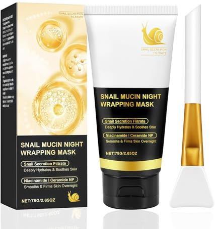 Masque Collagène Visage, Lift, ferme et lisse - Lignes fines - Collagène, Masque de sommeil pour la nuit, réduit le relâchement et l'aspect terne pour un Visage Lisse et Fermé, Pinceau de soin inclus