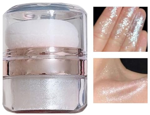 Polvo Fairy Glow – Iluminador Radiante, Contorno Brillante | Fórmula De Pigmento De Alto Brillo, Polvo Prensado Y Sedoso, Cosmético Brillante Para El Rostro Y El Cuerpo Con Uso Creativo Para Apa