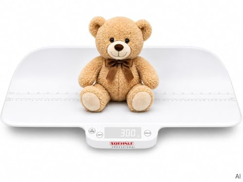 SOEHNLE PROFESSIONAL Babywaage 8305 Smooth 40kg I 5g I Hold-Funktion & Tara-Funktion I für Babys, Haustiere und Gegenstände
