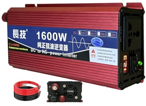 Inverter Onda Sinusoidale Pura 1600W 110V/230V Commutabile Display LED Camper(1600W,48V to220V)