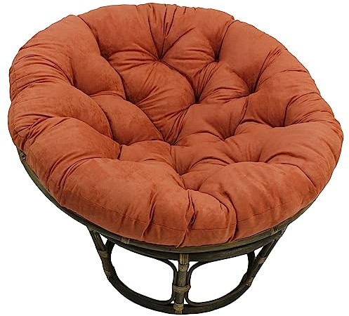 International Caravan Furniture Piece Rattan 42-Inch Papasan Chair with Micro Suede Cushion