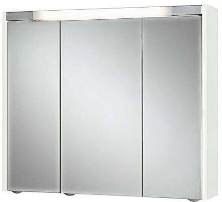 Jokey Spiegelschrank Sarto III mit LED Beleuchtung, Badezimmer Spiegelschrank aus MDF, inkl. Steckdose | Weiß