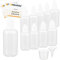 Hinrichs 10 x 50ml Liquid Flaschen mit Trichter, Messbecher und Etiketten - Leere Quetschflasche zum Mischen, Nachfüllen & Dosieren - Tropfflasche Squeeze Bottle - Dosierflasche klein Set