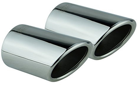 L&P A294 2 Auspuffblenden Auspuffblende Chrom Edelstahl poliert kompatibel mit A4 B8 A5 8T Q5 8R Plug&Play Endrohrblenden Endrohrblende Auspuff Blende für 65mm Endrohre