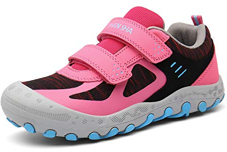 Mishansha Boy's Girl's Hiking Shoes Low Top Sneakers Outdoor Trekking Walking Climbing Running Shoes Rose 6.5 Big Kid