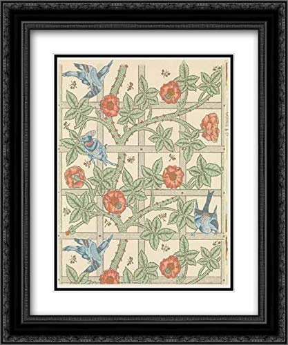 William Morris - 28x34 Black Ornate Framed and Double Matted Art by Museum Prints Titled: Trellis