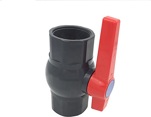 Vanne à bille en PVC - Valve d'alimentation en eau compacte - Filetage femelle - Valve à bille bidirectionnelle pour contrôle et arrêt du débit (DN32 Φ40 mm)