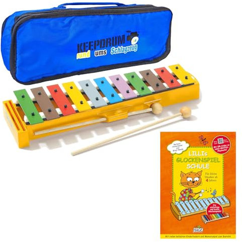 Sonor GS Glockenspiel + Lillis Glockenspiel Schule Lernbuch + keepdrum Tasche