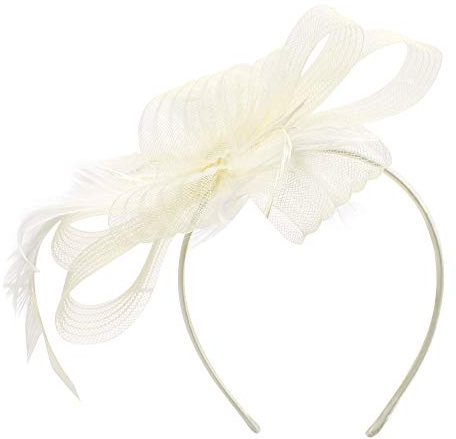 Fascinator Damen Hut Vintage Brautschleier Hochzeit Haarschmuck Feder Kopfschmuck Schleier Bankett Mesh Hut Karneval Haarspangen Elegant Haarclip Fasching Haarklammer Haarreif für Cocktail Tea Party